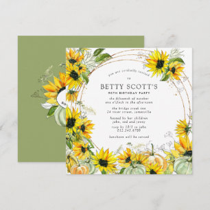 Invitation Citrouille Tournesol Jaune Automne 90e Anniversair