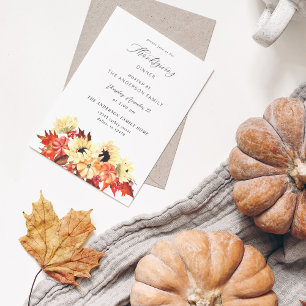 Invitation Citrouille & Tournesol Thanksgiving