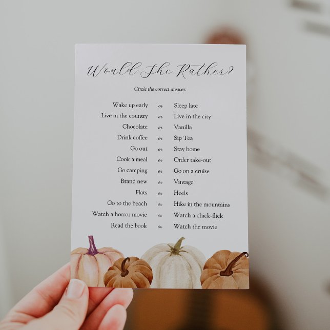 Invitation Citrouille Voudrait-Elle Plaire Game Card (Créateur téléchargé)