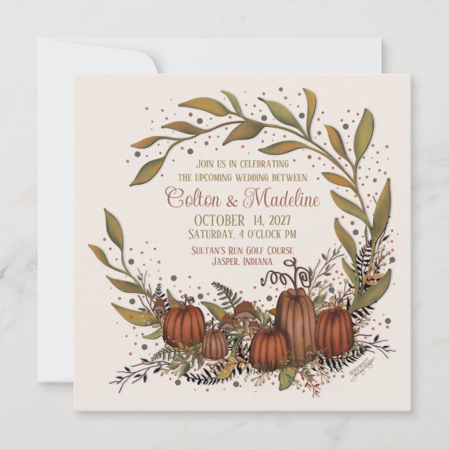 Invitation Citrouille Wreath Automne Automne Inspirivity Mari (Devant)