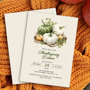 Invitation Citrouilles aquarelle rustique moderne de Thanksgi