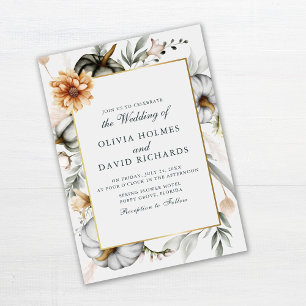 Invitation Citrouilles Boho avec Mariage Fleur sauvage