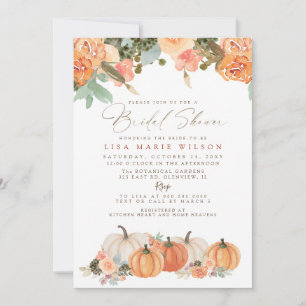 Invitation Citrouilles de Cactus Orange Rustique Mariage Auto
