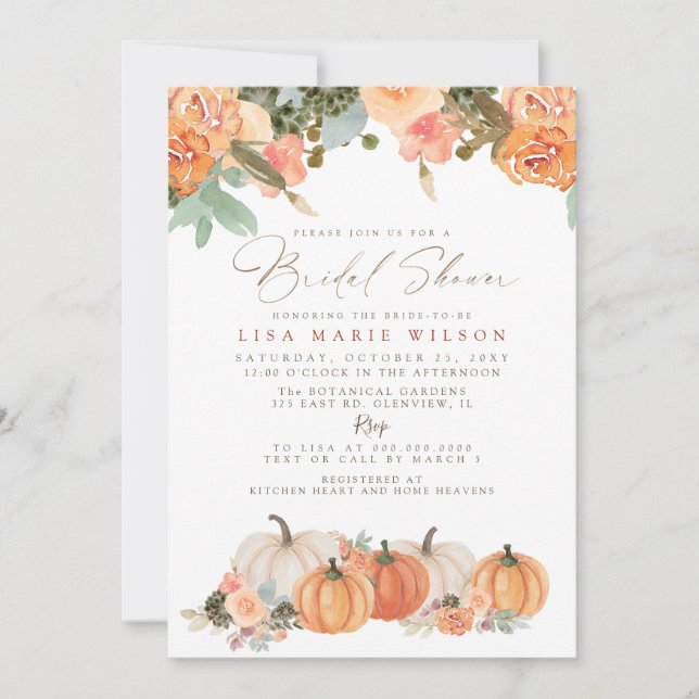 Invitation Citrouilles de Cactus Orange Rustique Mariage Auto (Devant)