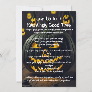 Invitation Citrouilles d'Halloween