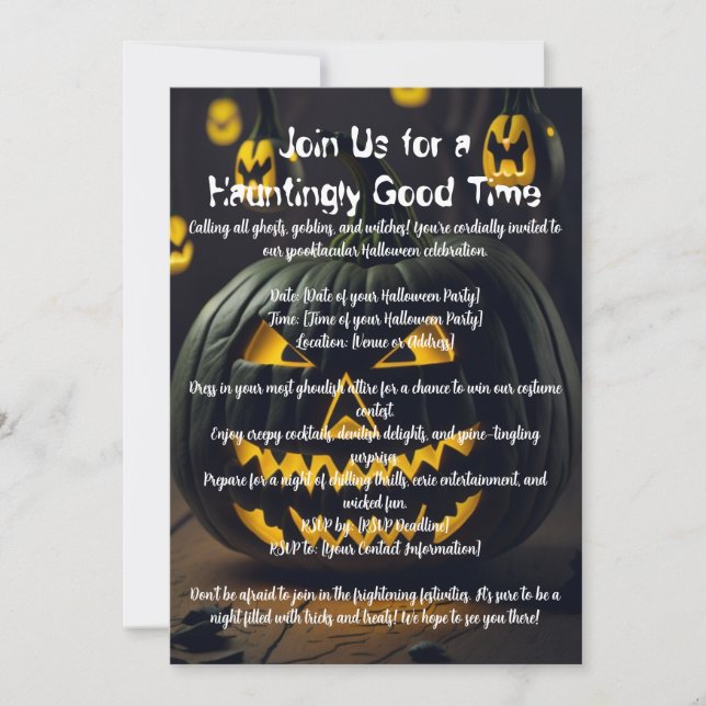 Invitation Citrouilles d'Halloween (Devant)
