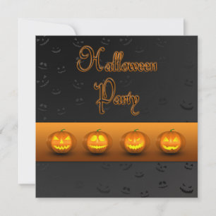 Invitation Citrouilles d'Halloween Jack-o-Lantern