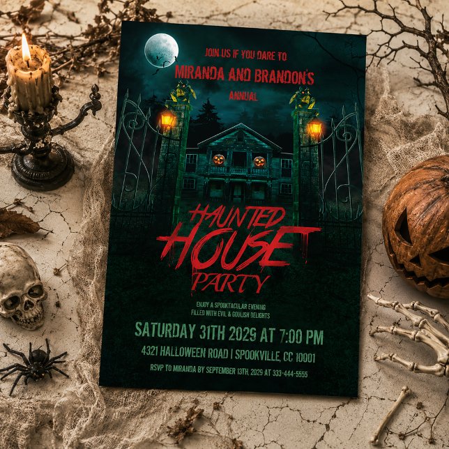 Invitation Citrouilles effrayantes Maison hantée Halloween (Créateur téléchargé)