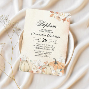 Invitation Citrouilles et Fleurs d'Automne Rustiques