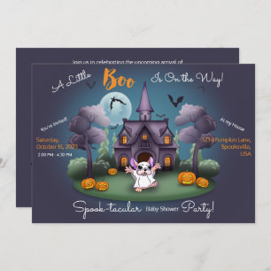 Invitation Citrouilles fantômes mignons Baby shower d'Hallowe