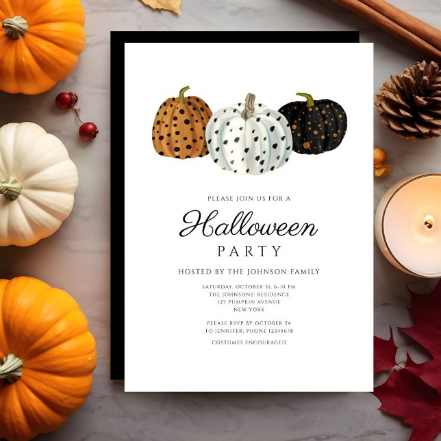 Invitation Citrouilles Mignonnes Halloween (Cute Pumpkins Halloween Invitation)