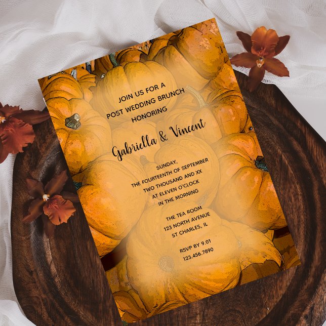Invitation Citrouilles Orange d'Automne Brunch de Mariage Apr (Créateur téléchargé)