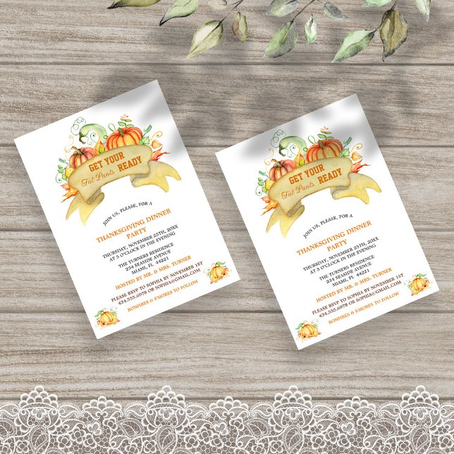 Invitation Citrouilles Préparez Vos Gros Pantalons Thankesgiv (Créateur téléchargé)