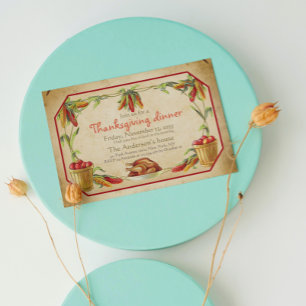 Invitation Citrouilles rétro stylés Thanksgiving