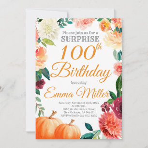 Invitation Citrouilles Surprise Anniversaire d'Automne