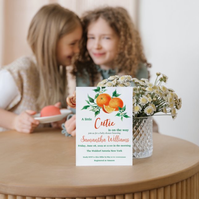 Invitation Citrus A Little Cutie est sur le Baby shower Way (Créateur téléchargé)