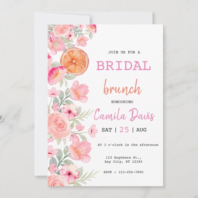 Invitation  Citrus Bridal Brunch (Devant)