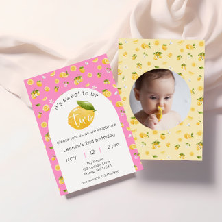 Invitation Citrus citron 2e anniversaire Photo