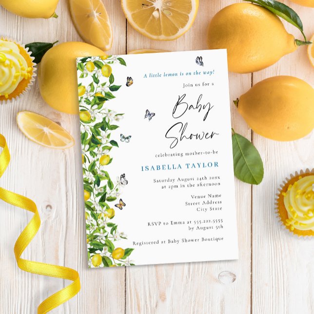 Invitation Citrus citron Baby shower moderne (Créateur téléchargé)