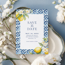 Citrus Citron Bleu Carrelage Enregistrer La Date