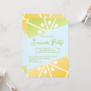 Invitation Citrus citron citron citron jaune Blue Summer Part