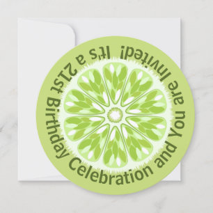 Invitation Citrus coloré Trancher Lime Anniversaire