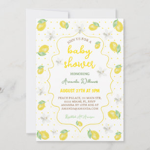 Invitation Citrus Cute Lemon Baby shower Floral