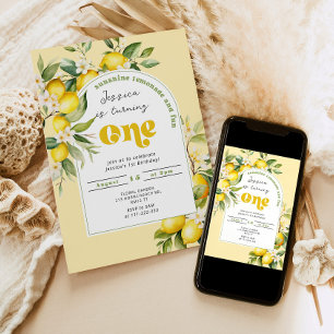 Invitation Citrus de citron Méditerranée 1er anniversaire