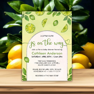 Invitation Citrus de citron vert frais Baby shower neutre