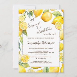 Invitation Citrus de Fruits de Citron Baby shower d'été