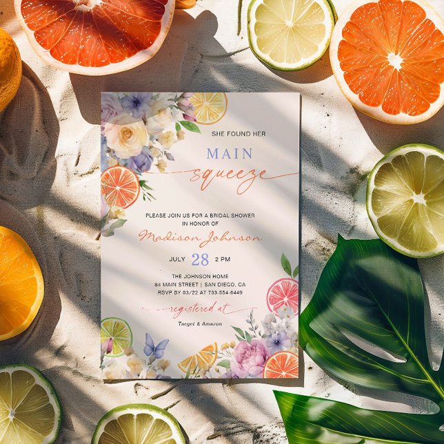 Invitation Citrus Elle A Trouvé Sa Principale Fête des mariée (Créateur téléchargé)