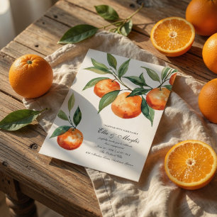 Invitation Citrus Engagement   Orange Méditerranéen