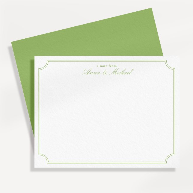 Invitation Citrus Green Elegant Minimalist Wedding Note Card (Créateur téléchargé)