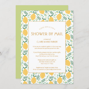 Invitation Citrus jaune Baby shower vert par courrier