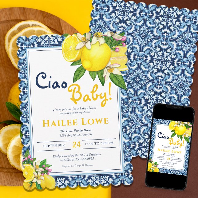 Invitation Citrus Lemon Amalfi Coast Ciao Baby shower (Créateur téléchargé)