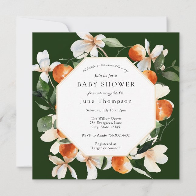 Invitation Citrus & Magnolia Baby Shower (Devant)