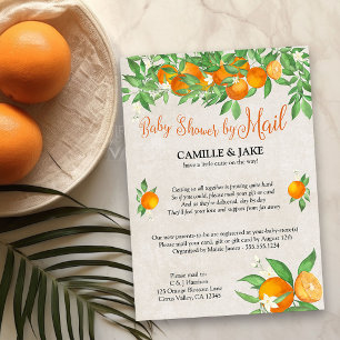 Invitation Citrus Orange Little Cutie Baby shower par courrie