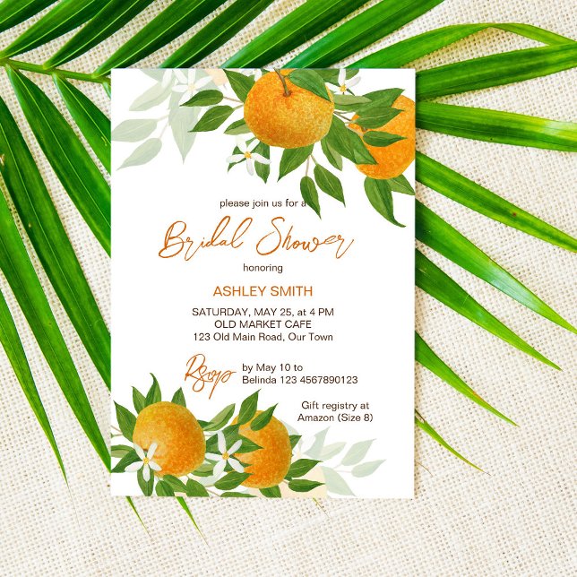 Invitation Citrus oranges nuptiale d'été (Créateur téléchargé)