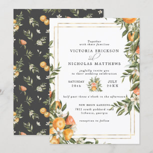 Invitation Citrus Orchard Boho Botanical Mariage