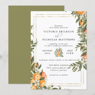 Invitation Citrus Orchard Boho Botanical Mariage