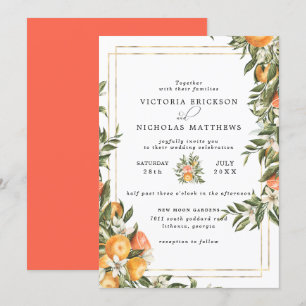 Invitation Citrus Orchard Boho Botanical Mariage