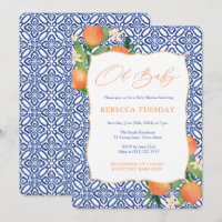 Citrus Sinensis Oranges Positano Baby shower bleu