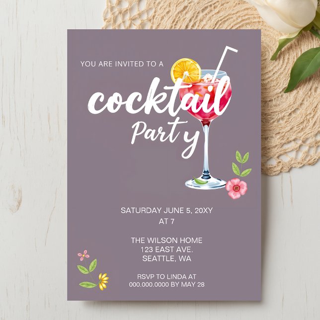 Invitation Citrus Summer Cocktail Party (Citrus Summer Cocktail Party Invitation)