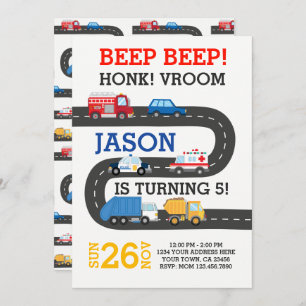 Invitation City Cars Invitation, personnalisable à 100 %