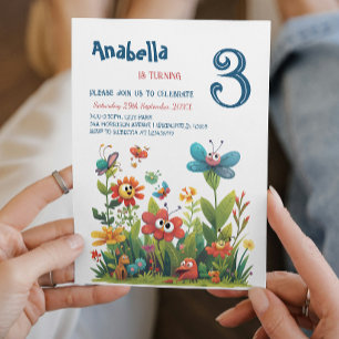 Invitation City Park I Cute Grass Créatures Anniversaire