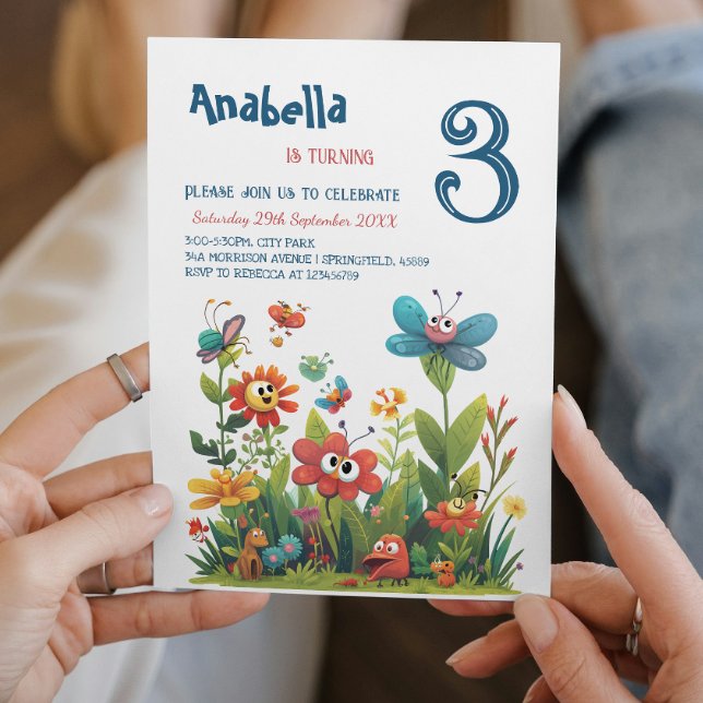 Invitation City Park I Cute Grass Créatures Anniversaire (Créateur téléchargé)