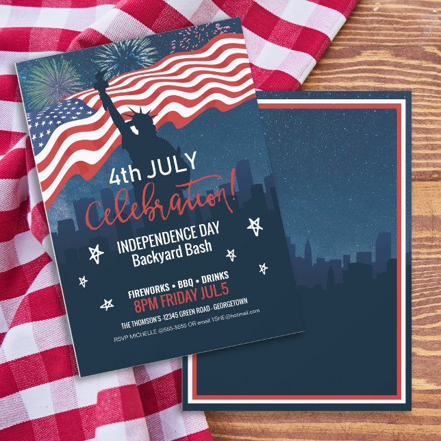 Invitation City Skyline Independence Day Celebration ID658 (Front/Back In Situ)