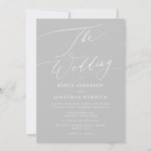 Invitation Clair gris classique calligraphie Le Mariage