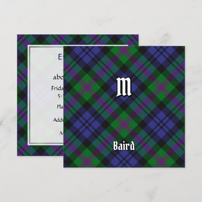 Invitation Clan Baird Tartan (Devant / Derrière)