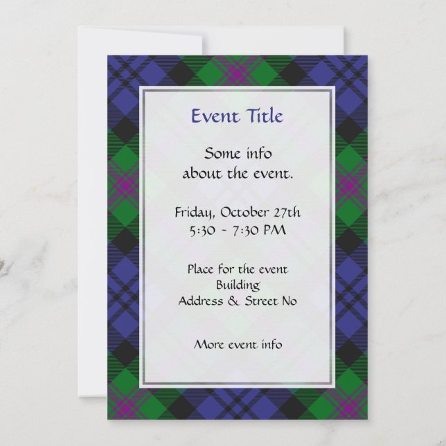 Invitation Clan Baird Tartan (Dos)